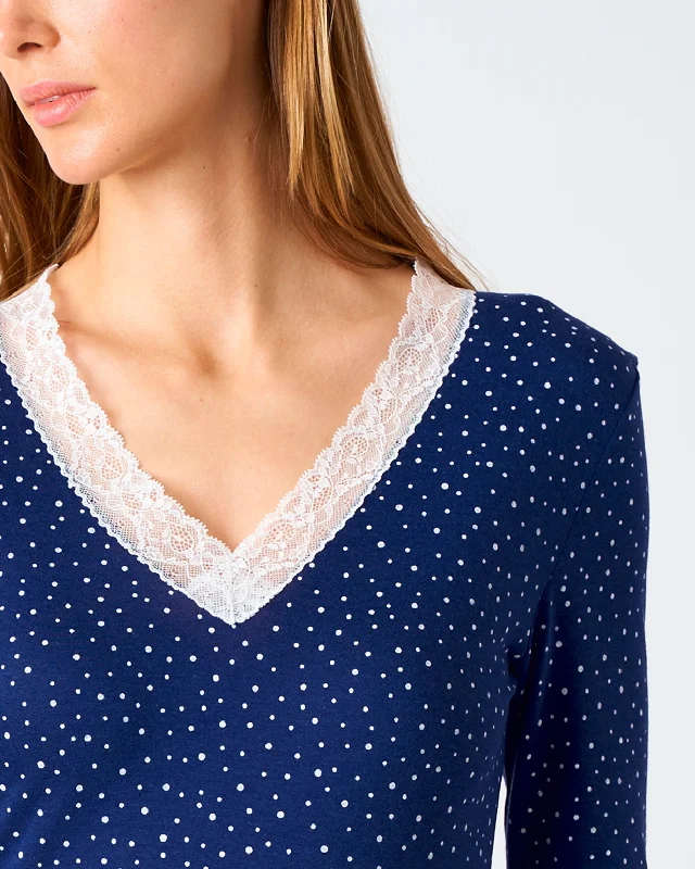 Women's Jersey Ella Nightdress - Polka Dot