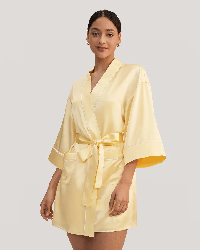 Women's Golden Cocoon Silk kimono Robe