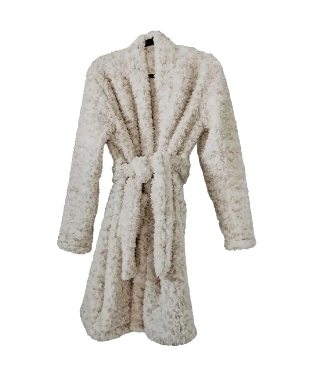 Women's Long Sleeve Robe In Snow Leopard