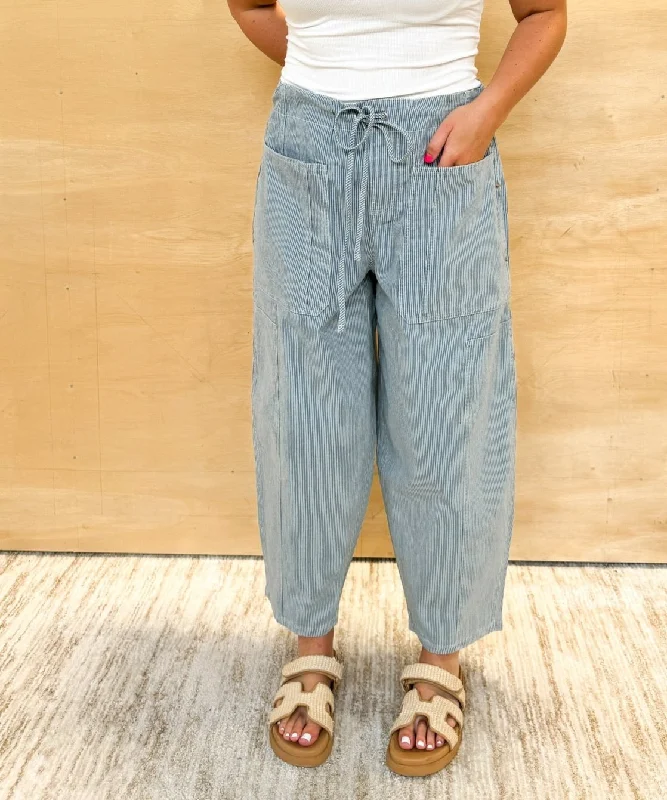 Barrel Striped Denim Pants