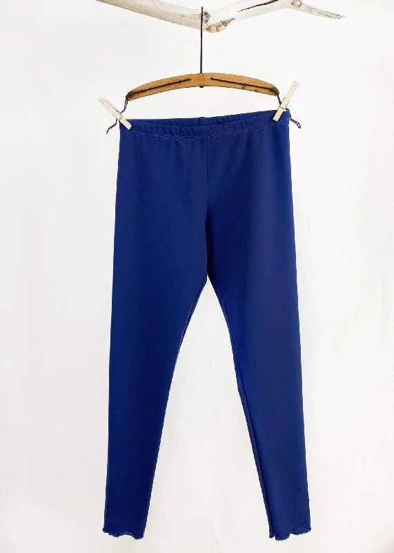 Blue Indigo Solid Tactel Legging