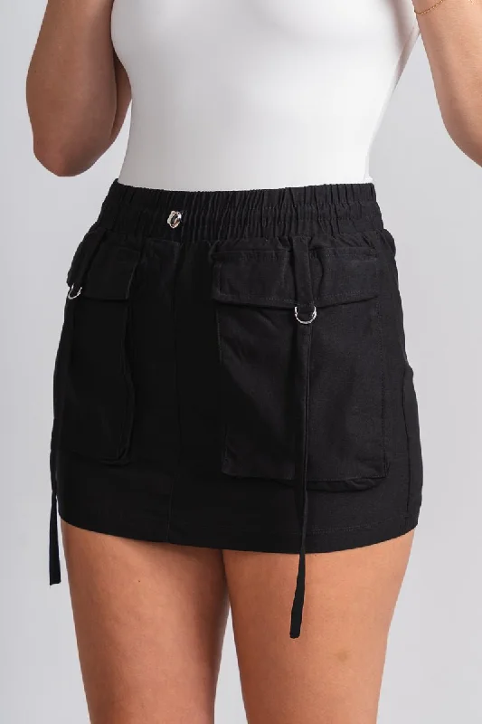 Cargo mini skirt black