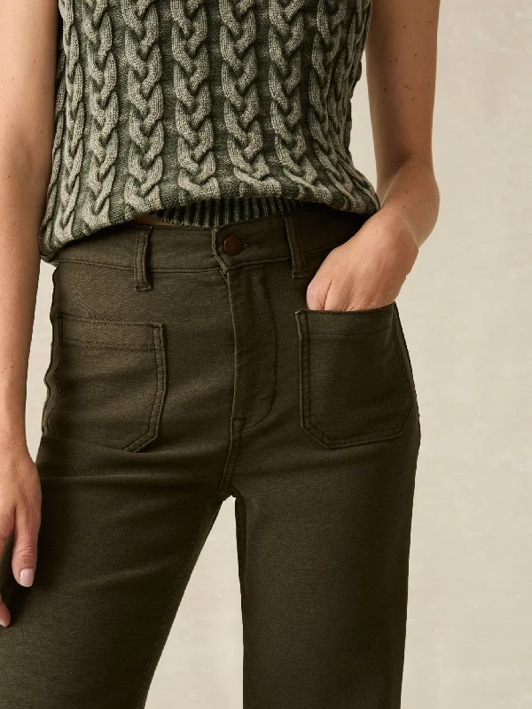 Faherty Stretch Terry Patch Pocket Pant / Forest Olive