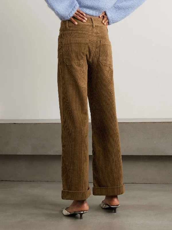 FRAME 70's Cropped Wide Leg Corduroy Pant / Toast