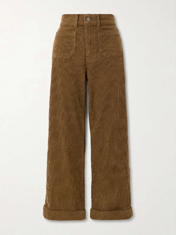 FRAME 70's Cropped Wide Leg Corduroy Pant / Toast