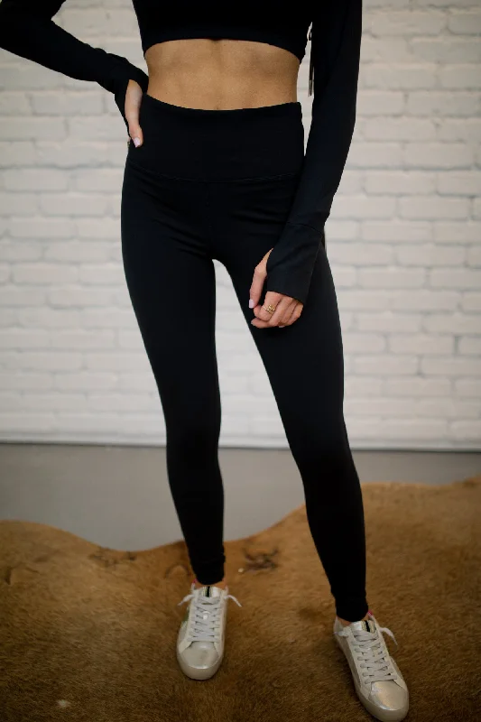 High Waist Essential Leggings - Black