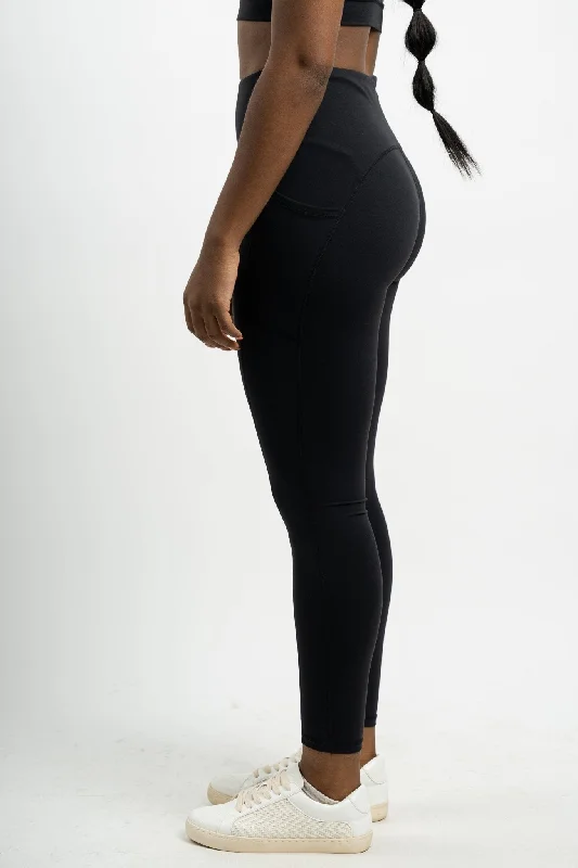 Lycra blend activewear leggings black