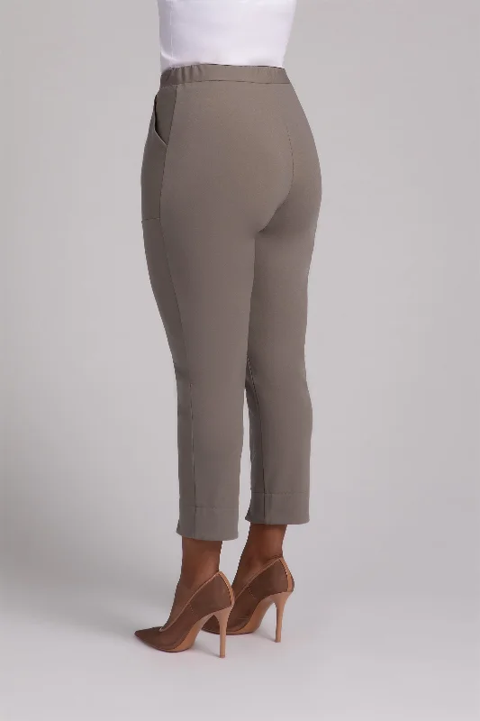 Ponte Hepburn Ankle Pant | Taupe