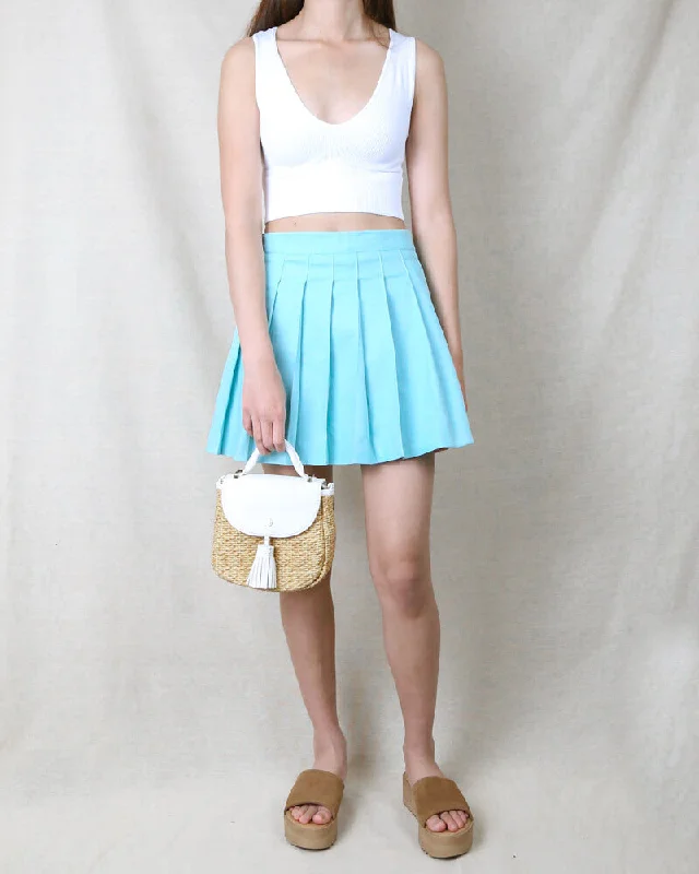 Princess Pleated Mini Tennis Skirt in Baby Blue