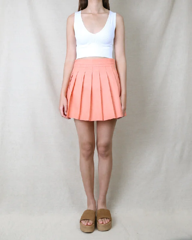 Princess Pleated Mini Tennis Skirt in Peach