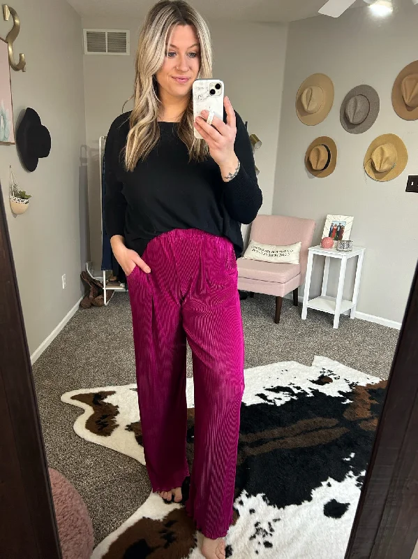 Right This Way Corded Wide Leg Pant - Multiple Options