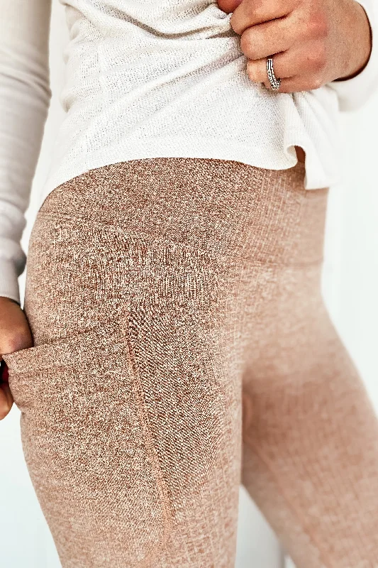 Seamless High Waist Leggings in Mud Color