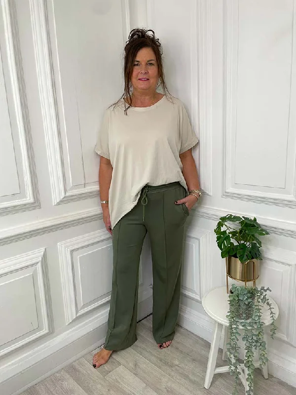 Super Soft Straight Leg Jogger - Khaki