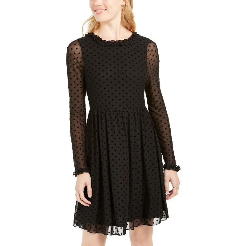 American Rag Womens Juniors Mini Sheer Fit & Flare Dress Chic Tropical Mini Dress