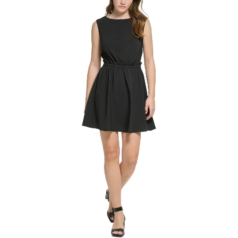 Calvin Klein Womens Mini  Fit & Flare Dress Elegant Mini Dress with Pleats