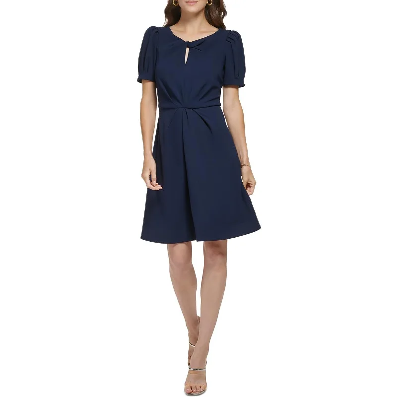 DKNY Womens Mini Keyhole Fit & Flare Dress Cozy Cotton Mini Dress