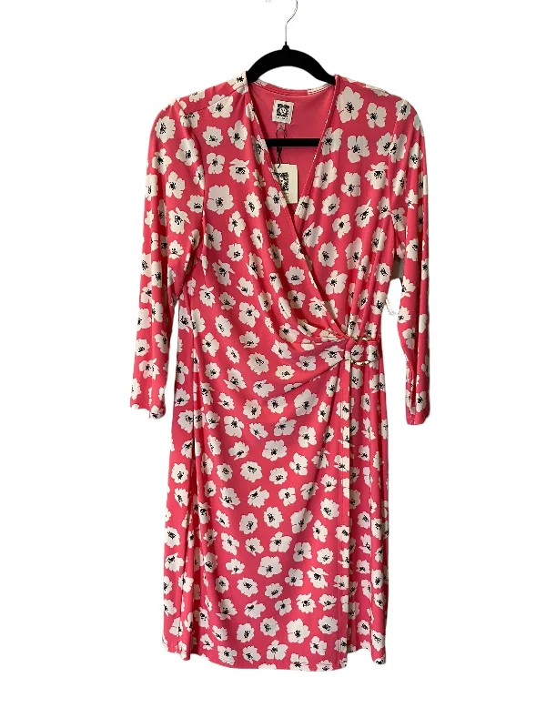 Dress Work By Anne Klein In Pink, Size: Mini Classic Floral Print Mini Dress