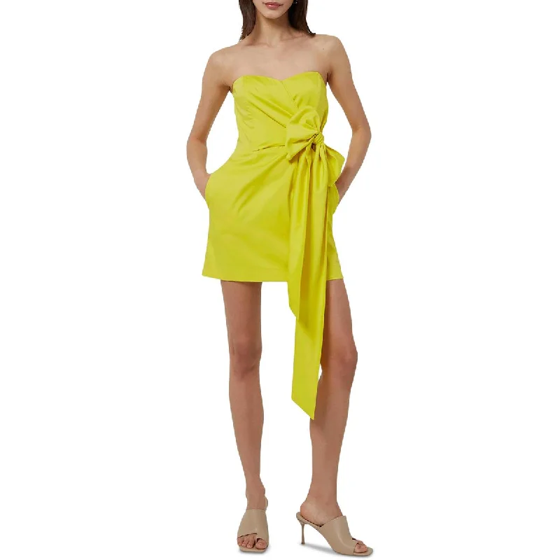 French Connection Womens Bow Mini Sheath Dress Classic Solid Mini Dress