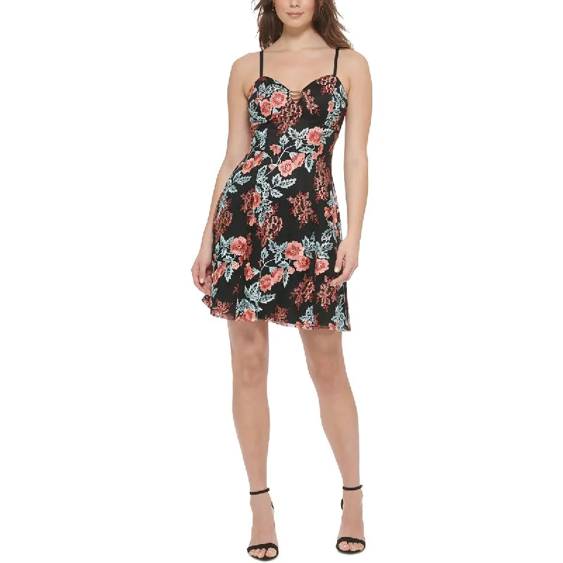 Guess Womens Party Mini Fit & Flare Dress Classic Shift Mini Dress