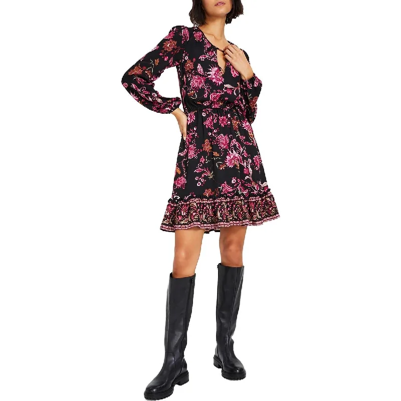 INC Womens Party Mini Fit & Flare Dress Fashionable Lace-Trim Mini Dress