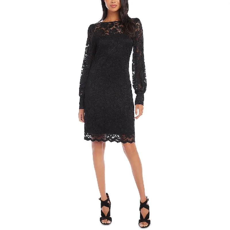 Karen Kane Womens  All That Shines Lace Mini Sheath Dress Elegant Lace-Up Mini Dress