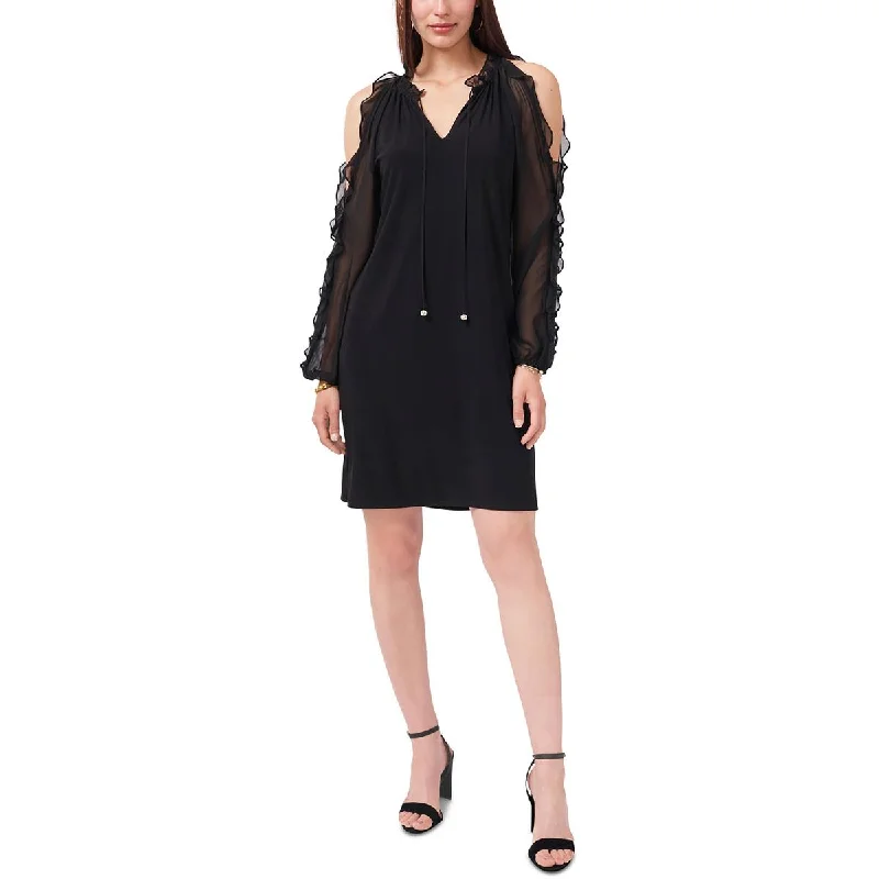 MSK Womens Office Mini Sheath Dress Cozy Satin Mini Dress
