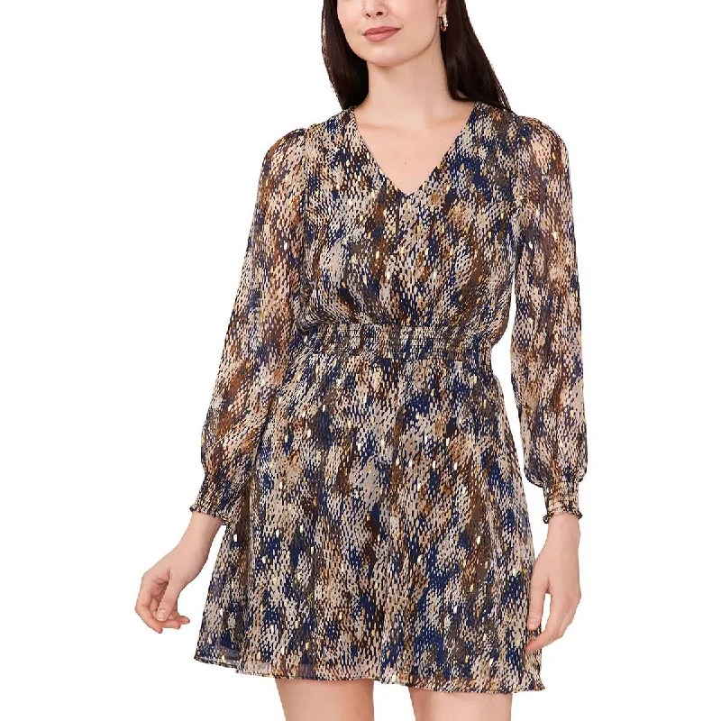 MSK Womens Petites Party Mini Fit & Flare Dress Trendy Camisole Mini Dress