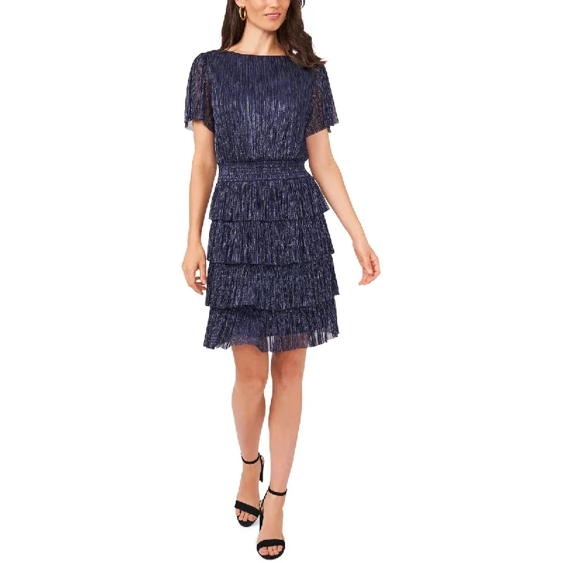 MSK Womens Tiered Mini Fit & Flare Dress Trendy Bodycon Mini Dress