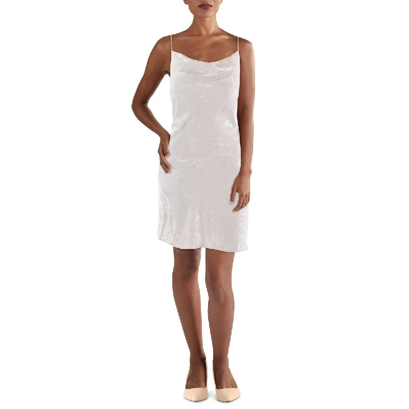 Sage The Label Womens Courtney Cowlneck Mini Slip Dress Comfortable Smocked Mini Dress Sage The Label Womens Courtney Cowlneck Mini Slip Dress Comfortable Smocked Mini Dress