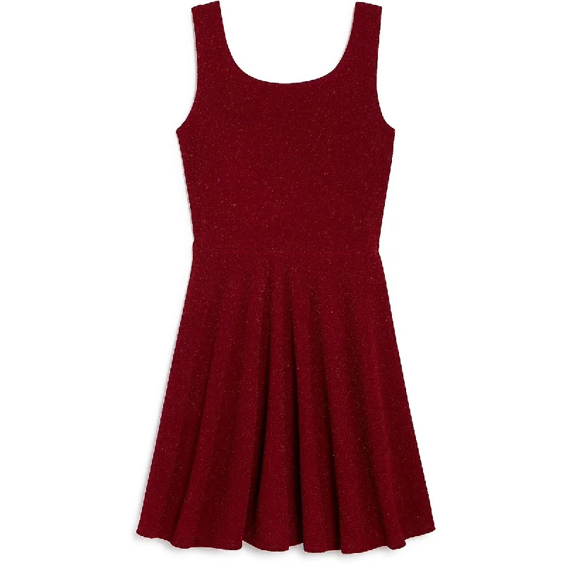Sally Miller Couture Womens Juniors Mini Sparkle Fit & Flare Dress Trendy Camisole Mini Dress