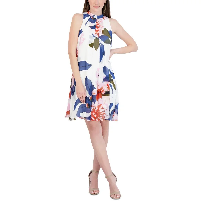 Signature By Robbie Bee Womens Petites Mini Mock Neck Sheath Dress Trendy Bodycon Mini Dress
