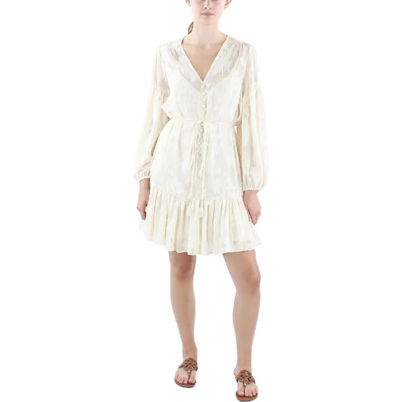 Taylor Womens Burnout Mini Sheath Dress Cozy Cotton Mini Dress
