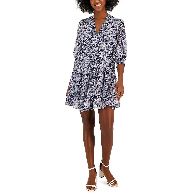 Taylor Womens Party Mini Fit & Flare Dress Cozy A-Line Mini Dress
