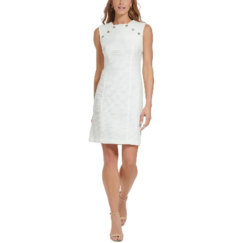 Tommy Hilfiger Womens Jacquard Mini Sheath Dress Elegant Vintage Mini Dress