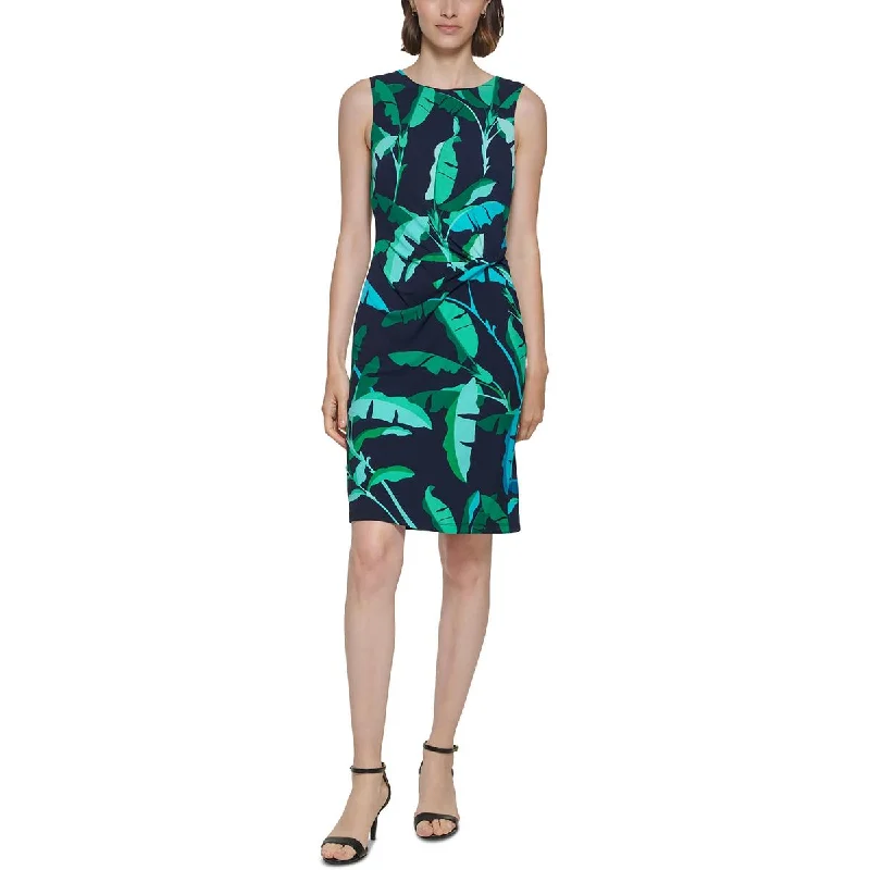 Tommy Hilfiger Womens Printed Mini Sheath Dress Comfortable Casual Mini Dress
