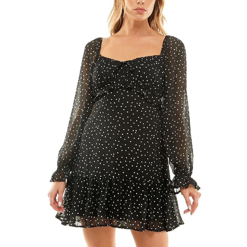 Trixxi Womens Party Mini Fit & Flare Dress Chic Sleeveless Mini Dress
