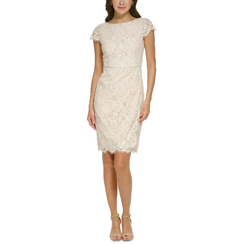 Vince Camuto Womens Petites Party Mini Sheath Dress Chic Pleated Mini Dress