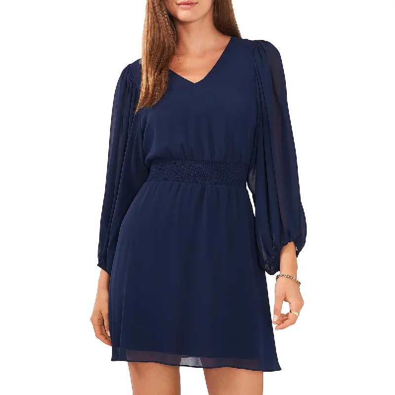 Vince Camuto Womens Sheer Mini Sheath Dress Stylish Sweetheart Neck Mini Dress
