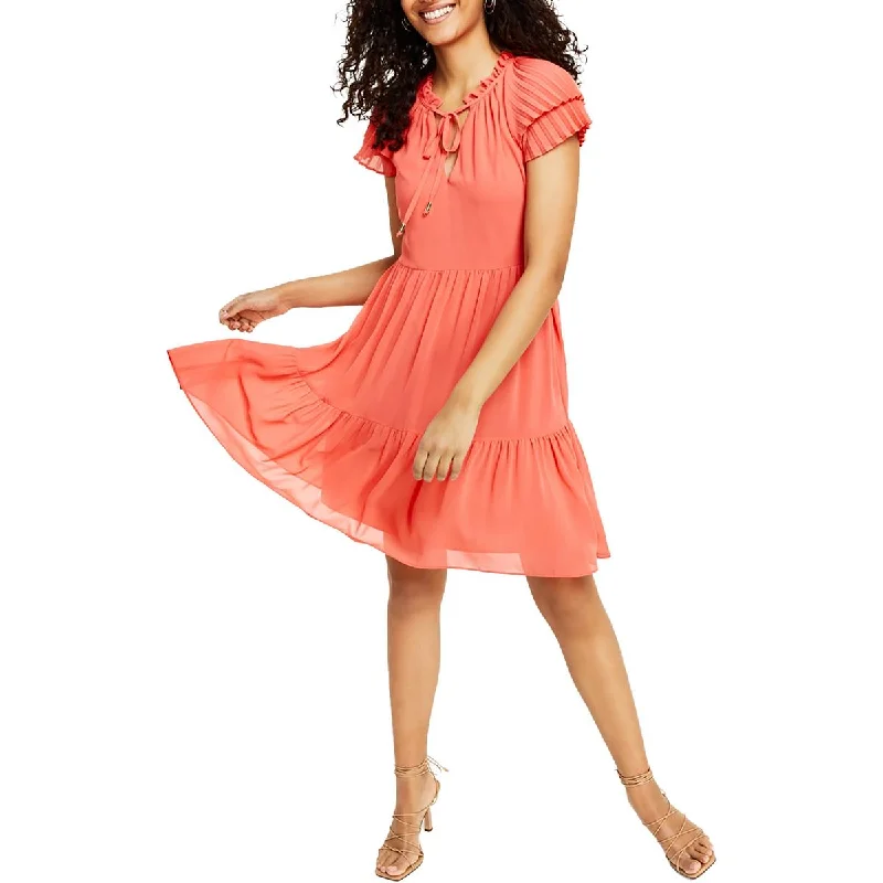 Vince Camuto Womens Tiered Mini Fit & Flare Dress Elegant Tulle Mini Dress