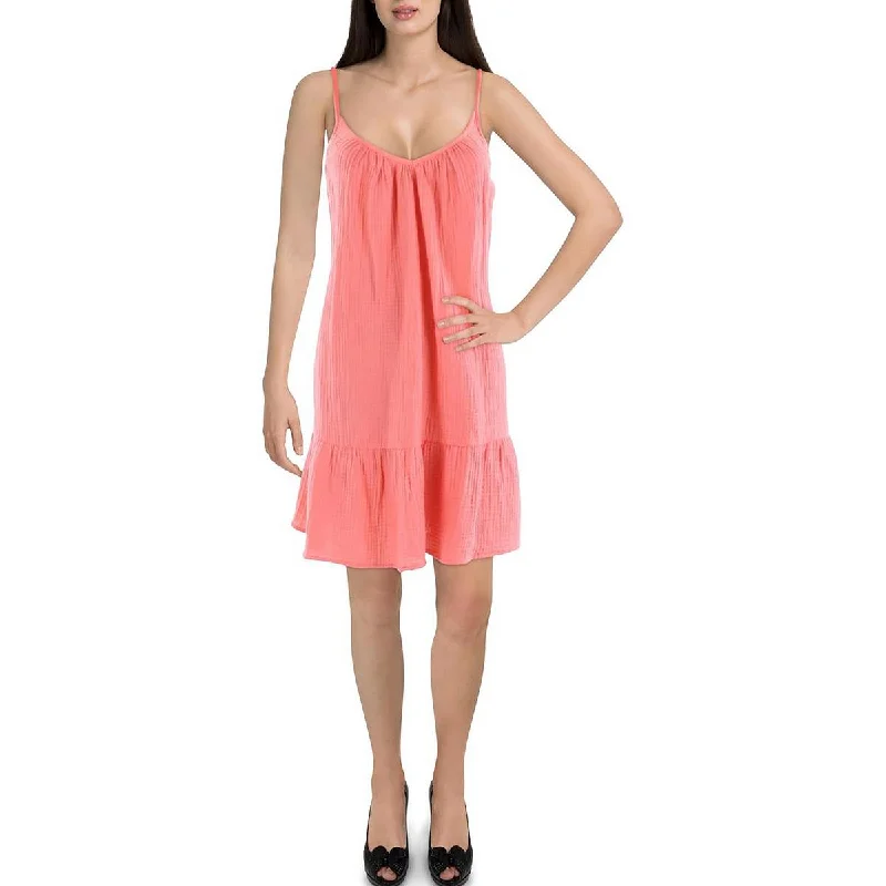 Z Supply Womens Mini Peplum Sundress Trendy Button-Detail Mini Dress