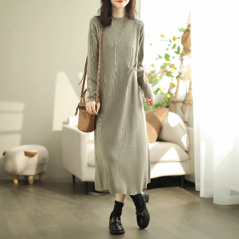 Autumn Minimalist Cotton Casual Dress Trendy Lace Mini Dress
