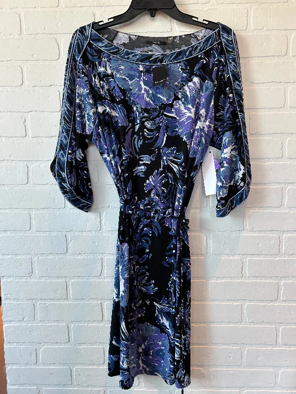 Black & Blue Dress Party Short Tahari By Arthur Levine, Size L Tunics Travel practical