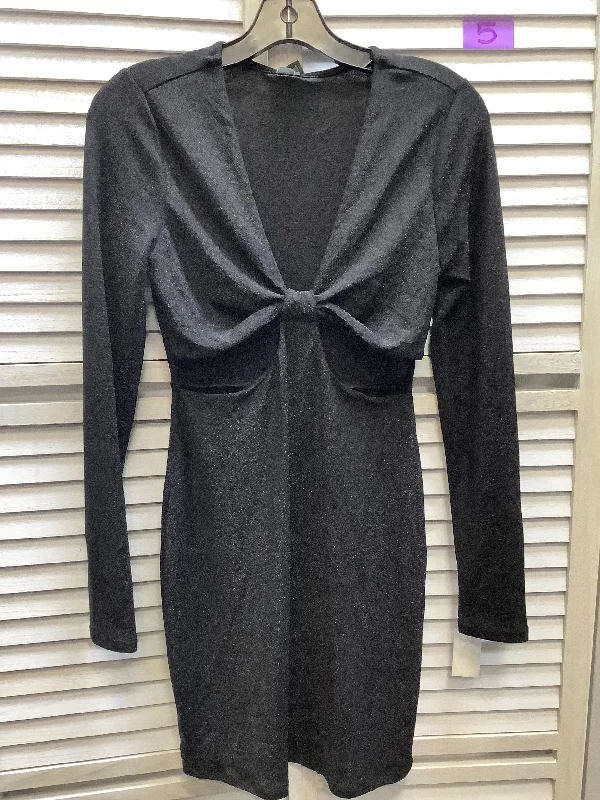 Black Dress Party Short Wild Fable, Size S Pleated Skirt Elegant
