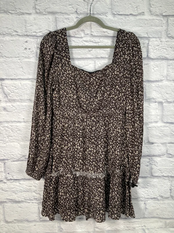 Brown & Cream Dress Party Short Altard State, Size M Tunics Sophisticated sleek