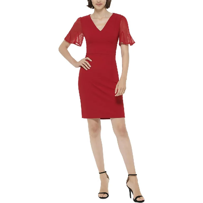 DKNY Womens Stretch Mini Sheath Dress Chic Halter Mini Dress