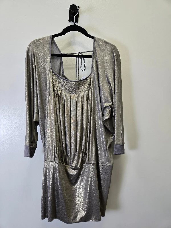 Gold Dress Party Short Bebe, Size L Tunics Silk luxurious