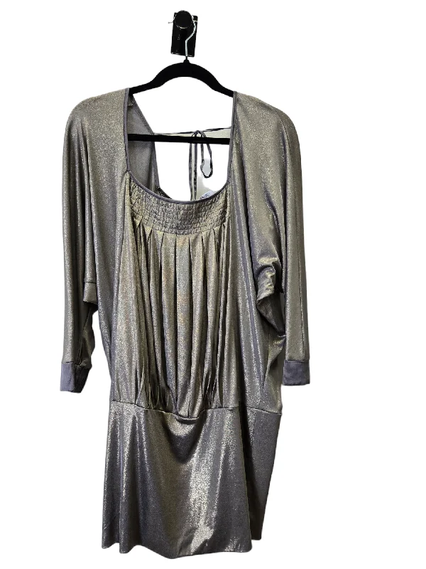 Gold Dress Party Short Bebe, Size L Tunics Satin smooth