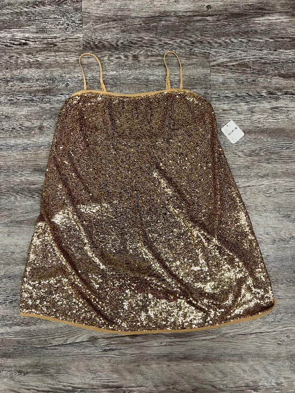 Gold Dress Party Short Free People, Size M Tunics Fleece cozy