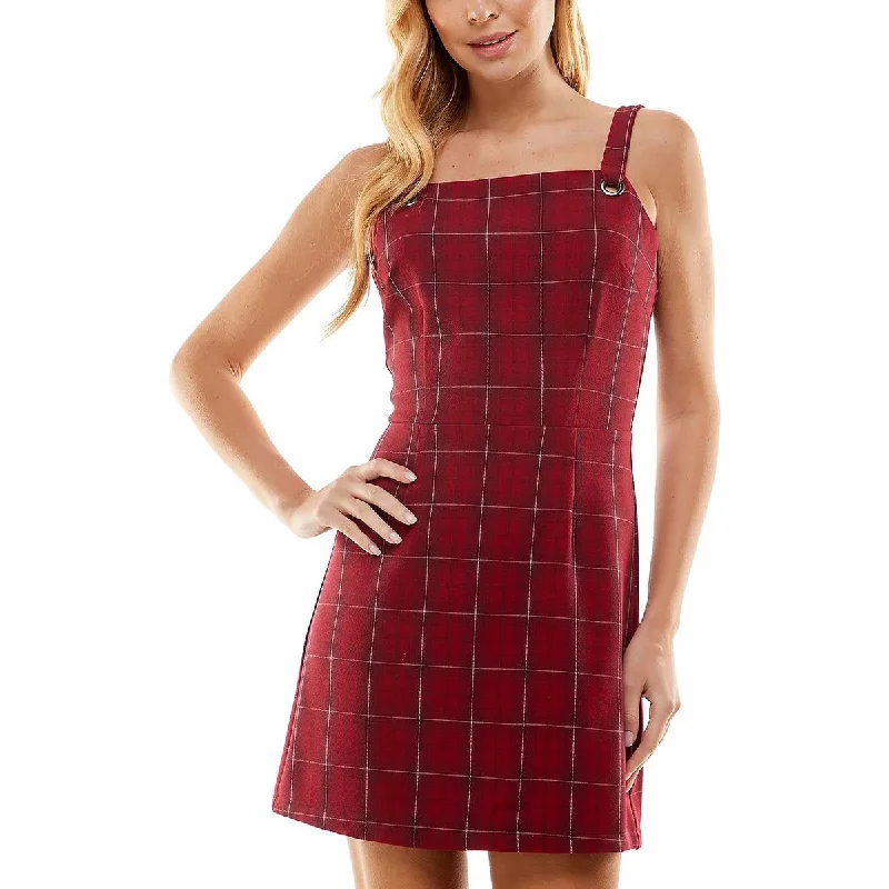 Kingston Grey Womens    Windowpane Mini Sheath Dress Elegant Lace Mini Dress