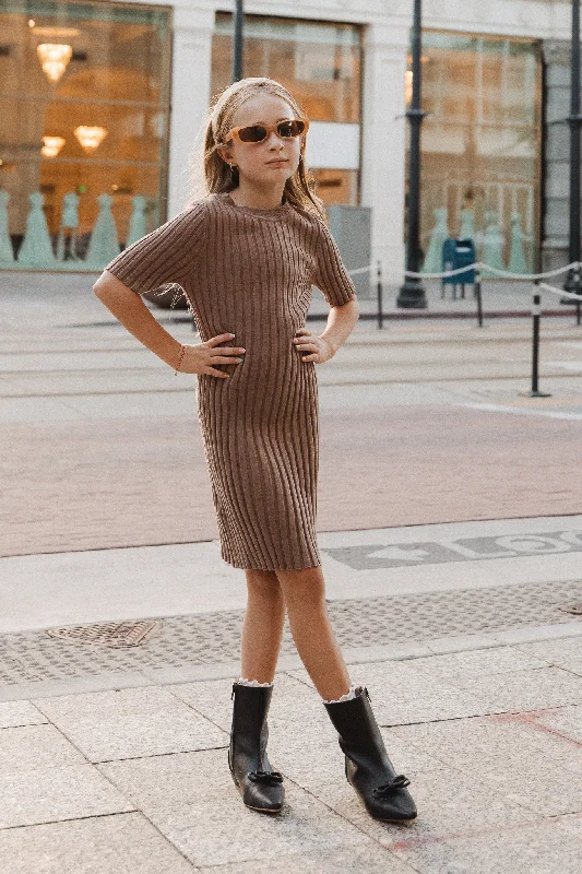 Mini Alexa Dress in Taupe Elegant Satin Mini Dress